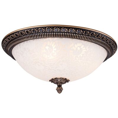 Maytoni Lighting Pascal Flush Bowl Ceiling Lamp Bronze Antique, 3 Light, E27 Maytoni Lighting Pascal Flush Bowl Ceiling Lamp Bronze Antique, 3 Light, E27