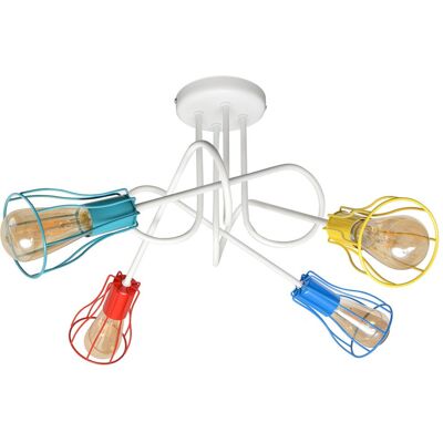 Helam Lighting Oxford Multi Arm Semi Flush Ceiling Light Multi-Coloured 64cm Helam Lighting Oxford Multi Arm Semi Flush Ceiling Light Multi-Coloured 64cm