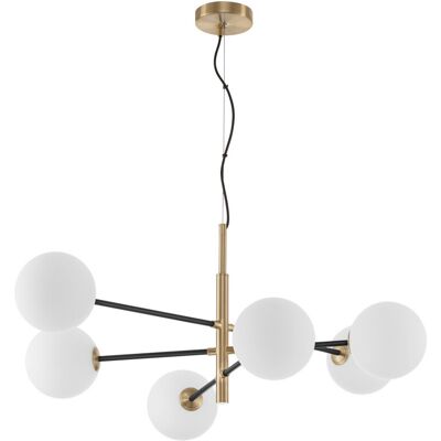 NOVA LUCE Vitra Pendant Light Satin Gold Black Metal White Opal Glass LED G9 220V NOVA LUCE Vitra Pendant Light Satin Gold Black Metal White Opal Glass LED G9 220V