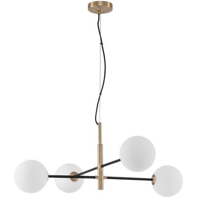 NOVA LUCE Vitra Pendant Light Satin Gold Black Metal White Opal Glass LED G9 220V NOVA LUCE Vitra Pendant Light Satin Gold Black Metal White Opal Glass LED G9 220V