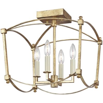 Elstead Quintiesse Lighting Feiss Thayer Semi Flush Ceiling Light Antique Gold Elstead Quintiesse Lighting Feiss Thayer Semi Flush Ceiling Light Antique Gold