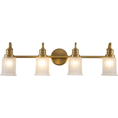 Quoizel Swell 4 Light Bathroom Wall Light - Wall Sconce - Brushed Brass Quoizel Swell 4 Light Bathroom Wall Light - Wall Sconce - Brushed Brass