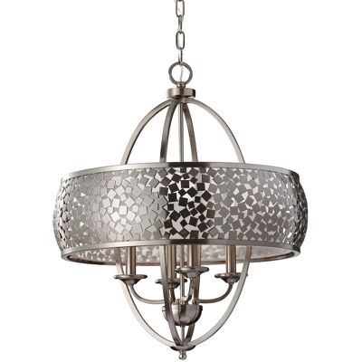 Elstead Zara 4 Light Chandelier - Brushed Steel Elstead Zara 4 Light Chandelier - Brushed Steel