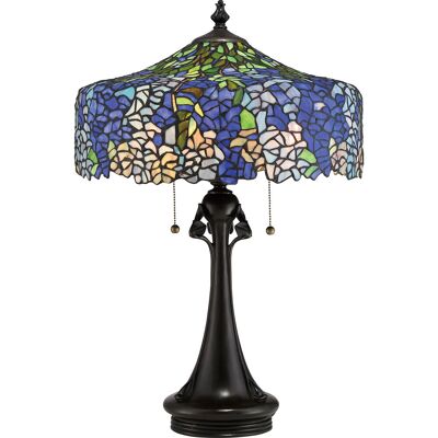 Elstead Cobalt 3-Light Tiffany Table Lamp - Vintage Bronze Elstead Cobalt 3-Light Tiffany Table Lamp - Vintage Bronze