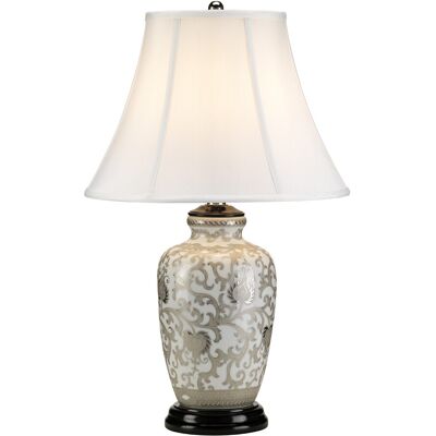 Elstead Silverthistle 1 Light Table Lamp - White, Silver - Table Lamp Elstead Silverthistle 1 Light Table Lamp - White, Silver - Table Lamp