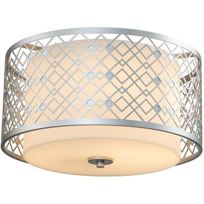 Elstead Ziggy 2 Light Glass Flush Ceiling Fitting - Ceiling Light Elstead Ziggy 2 Light Glass Flush Ceiling Fitting - Ceiling Light