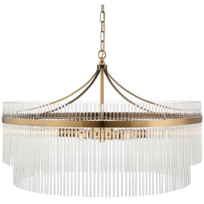 Endon Collection Lighting Marietta Grand Pendant Ceiling Light Antique Brass Plate, Clear Glass, 7x E14 Endon Collection Lighting Marietta Grand Pendant Ceiling Light Antique Brass Plate, Clear Glass, 7x E14