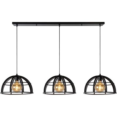 Lucide Lighting Dikra Modern Bar Pendant Light - Ø 40cm - 3xE27 - Black Lucide Lighting Dikra Modern Bar Pendant Light - Ø 40cm - 3xE27 - Black