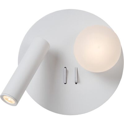 Lucide MATIZ - Bedside lamp - LED - 1x3.7W 3000K - USB - White - Lighting Lucide MATIZ - Bedside lamp - LED - 1x3.7W 3000K - USB - White - Lighting