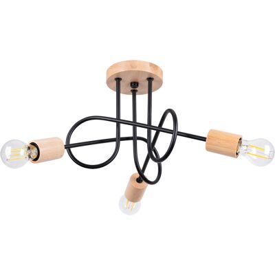 Sollux Lighting Ember Minimalist Semi Flush Ceiling 3 Light Black - Ceiling Light Sollux Lighting Ember Minimalist Semi Flush Ceiling 3 Light Black - Ceiling Light