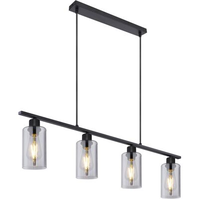 GLOBO Black Metal Pendant Light - 4xE27 - Modern Ceiling Lamp GLOBO Black Metal Pendant Light - 4xE27 - Modern Ceiling Lamp
