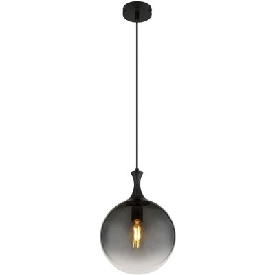 GLOBO Dalton Pendant Light - E27, 250mm, 141cm, Black Smoky Glass GLOBO Dalton Pendant Light - E27, 250mm, 141cm, Black Smoky Glass