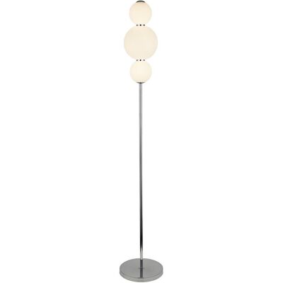 Searchlight Lighting 3 Light Floor Lamp, Chrome With Opal Glass Shade Searchlight Lighting 3 Light Floor Lamp, Chrome With Opal Glass Shade