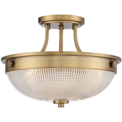 Elstead Mantle 2 Light Semi-Flush Ceiling Fitting - Weathered Brass Elstead Mantle 2 Light Semi-Flush Ceiling Fitting - Weathered Brass