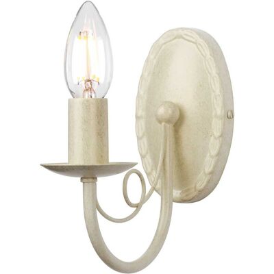 Netlighting Minster 1 Light Indoor Candle Wall Light Gold Ivory - Wall Light Netlighting Minster 1 Light Indoor Candle Wall Light Gold Ivory - Wall Light