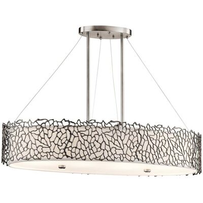 Elstead Silver Coral 4-Light Oval Ceiling Island Pendant - Pendant Light Elstead Silver Coral 4-Light Oval Ceiling Island Pendant - Pendant Light