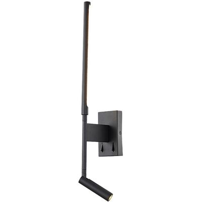 INSPIRED LIGHTING Torch Wall + Reading Light, 6W + 3W LED, 3000K, 592lm Total, Individually Switched, Sand Black INSPIRED LIGHTING Torch Wall + Reading Light, 6W + 3W LED, 3000K, 592lm Total, Individually Switched, Sand Black