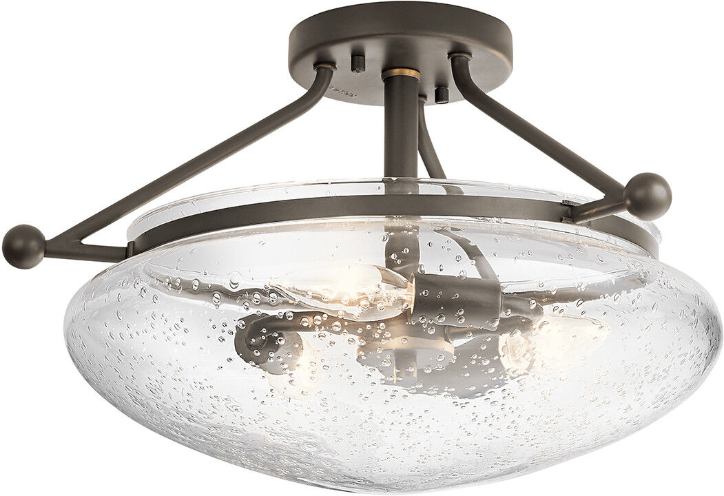 Elstead Quintiesse Lighting Kichler Belle 3 Light Semi-Flush Mount Olde Bronze
