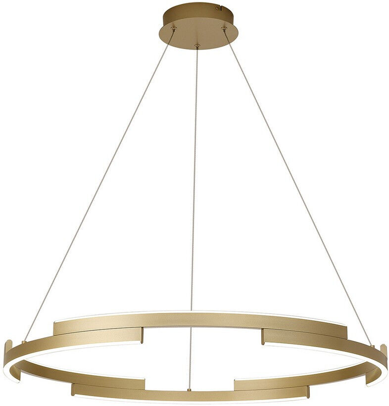 Luminosa Lighting Cato 80cm Pendant, 44W LED, 3500K,1900lm, 3 Step Dimming, Sand Gold
