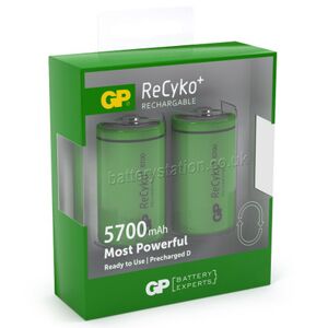 GP ReCyko+ D LR20 5700mAh Rechargeable Batteries   2 Pack
