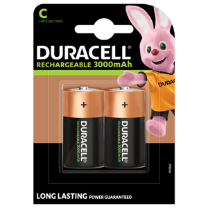 Duracell Rechargeable C HR14 3000mAh Rechargeable Batteries   2 Pack