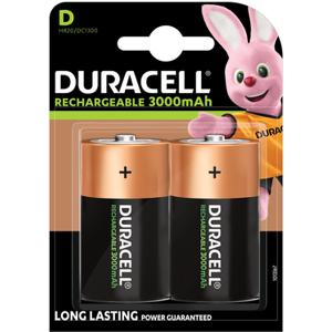 Duracell Rechargeable D HR20 3000mAh Rechargeable Batteries   2 Pack