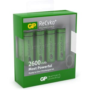 GP ReCyko+ AA HR6 2600mAh Rechargeable Batteries   4 Pack