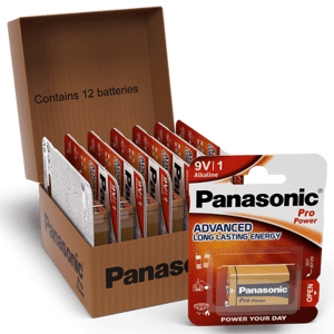 Panasonic Pro Power 9V PP3 6LR61 Battery   12 Pack