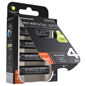 Panasonic Eneloop Pro AA HR6 2500mAh Rechargeable Batteries   4 Pack
