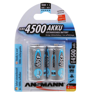Ansmann Max-E C HR14 4500mAh Pre-Charged Rechargeable Batteries   2 Pack