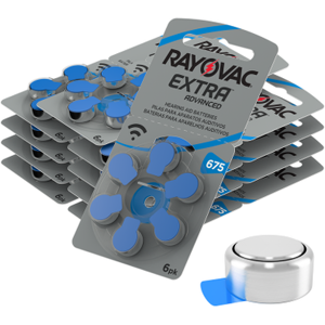 Rayovac Extra Size 675   Blue   Hearing Aid Batteries   60 Pack