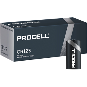 Duracell Procell CR123A Batteries   Box of 10