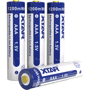 Xtar 1.5V AAA 800mAh Lithium Rechargeable Batteries   4 Pack