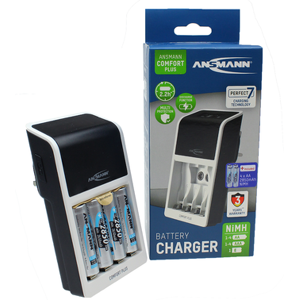 Ansmann Comfort Plus Charger with 4 x AA 2850mAh Rechargeable Batteries