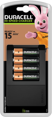 Duracell Hi-Speed Expert Battery Charger CEF15 inc 4 x AA Batteries