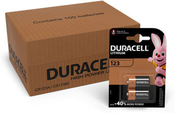 Duracell Lithium DL123 CR123A Batteries   100 Pack