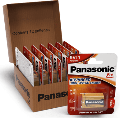 Panasonic Pro Power 9V PP3 6LR61 Battery   12 Pack