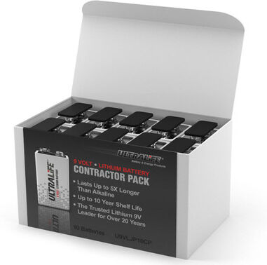 Ultralife 9V Lithium Battery U9VL JP Contractor   10 Pack