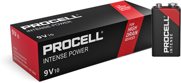 Duracell Procell Intense Power 9V PP3 6LR61 PX1604 Batteries   Box of 10