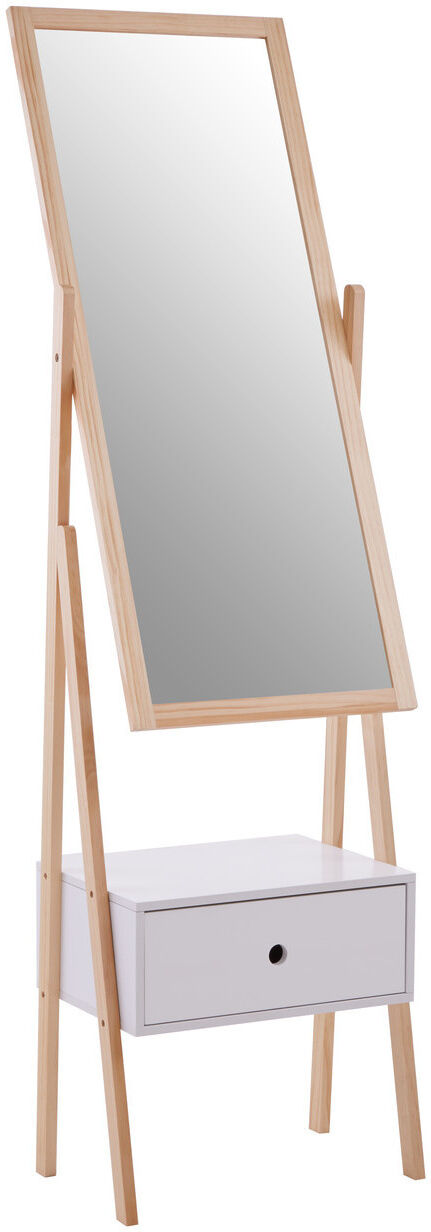 Stuttgart 1 Drawer Mirror Stand   White    Pine Wood Frame Stuttgart 1 Drawer Mirror Stand   White    Pine Wood Frame