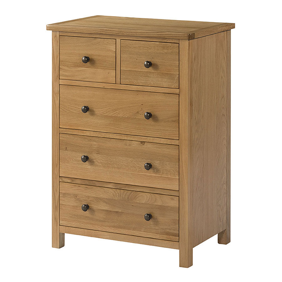 Auckland Oak 2 Over 3 Chest   Fully Assembled