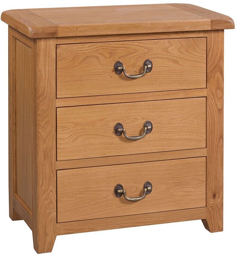 Devonshire Somerset Somerset Waxed Oak 3 Drawer Chest   Fully Assembled Devonshire Somerset Somerset Waxed Oak 3 Drawer Chest   Fully Assembled