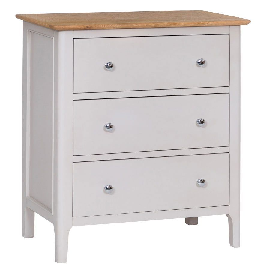 Frosterley Dove Grey 3 Drawer Chest   Fully Assembled