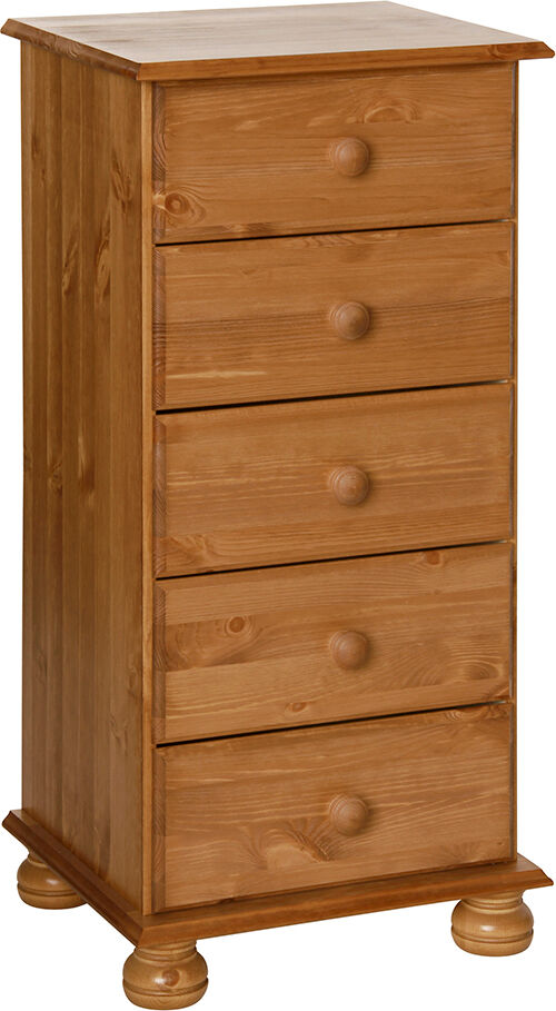 Wardley Pine 5 Drawer Narrow Chest   Self Assembly