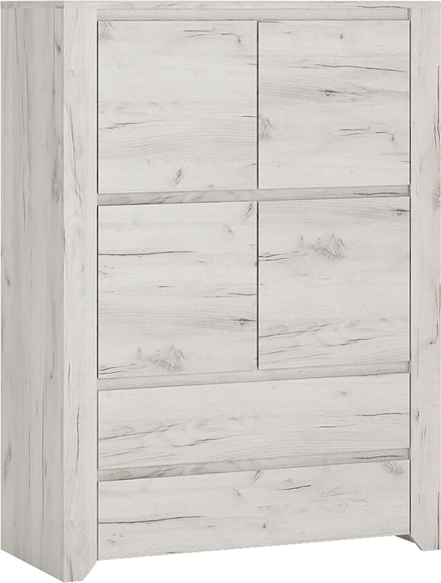 Fiji White Oak 4 Door 2 Drawer Cupboard   Self Assembly Fiji White Oak 4 Door 2 Drawer Cupboard   Self Assembly