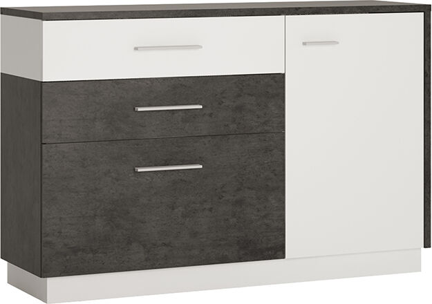 Thornton White Colorado 1 Door 2 Drawer 1 Compartment Sideboard   Self Assembly Thornton White Colorado 1 Door 2 Drawer 1 Compartment Sideboard   Self Assembly