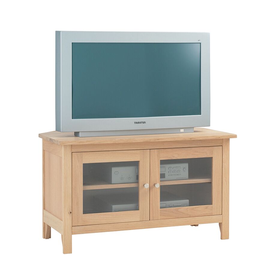Harrow Oak Glazed Corner TV Cabinet   Fully Assembled