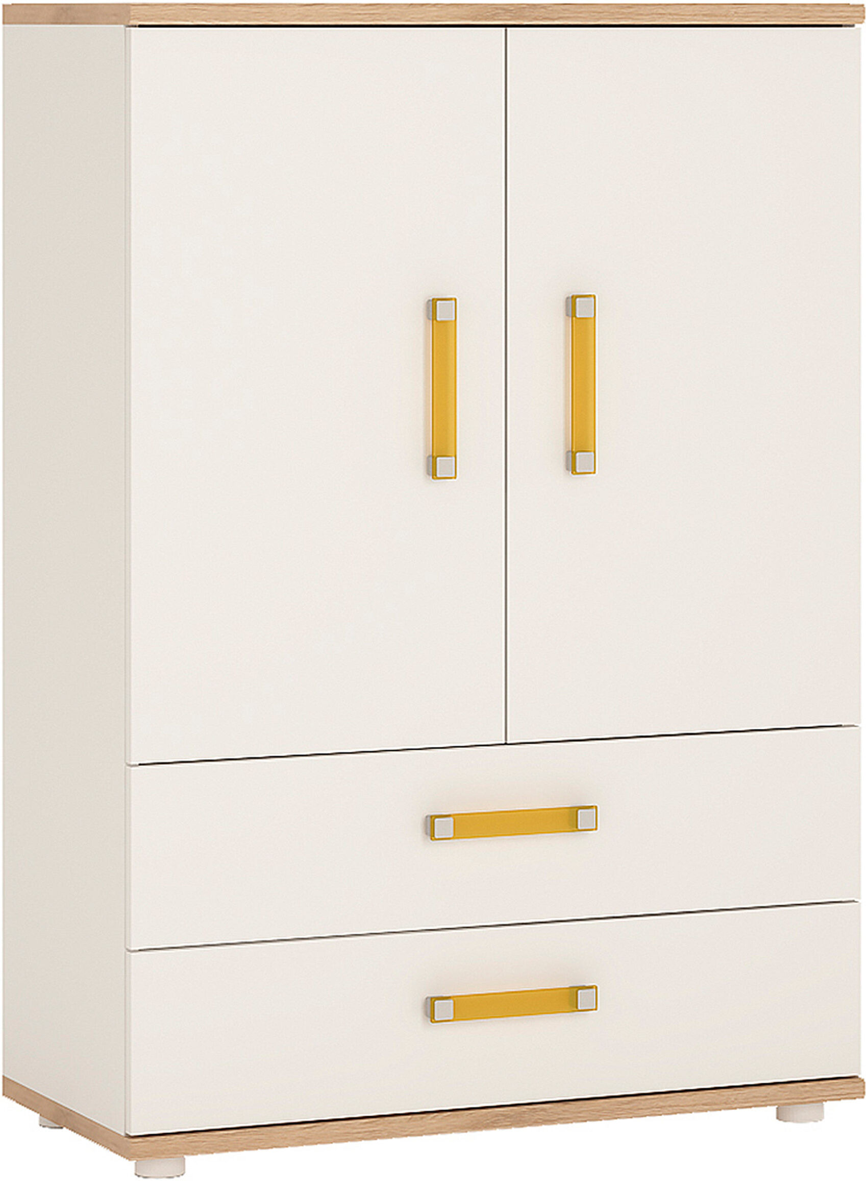 Junior White 2 Door 2 Drawer Cabinet   Self Assembly Childrens Furniture