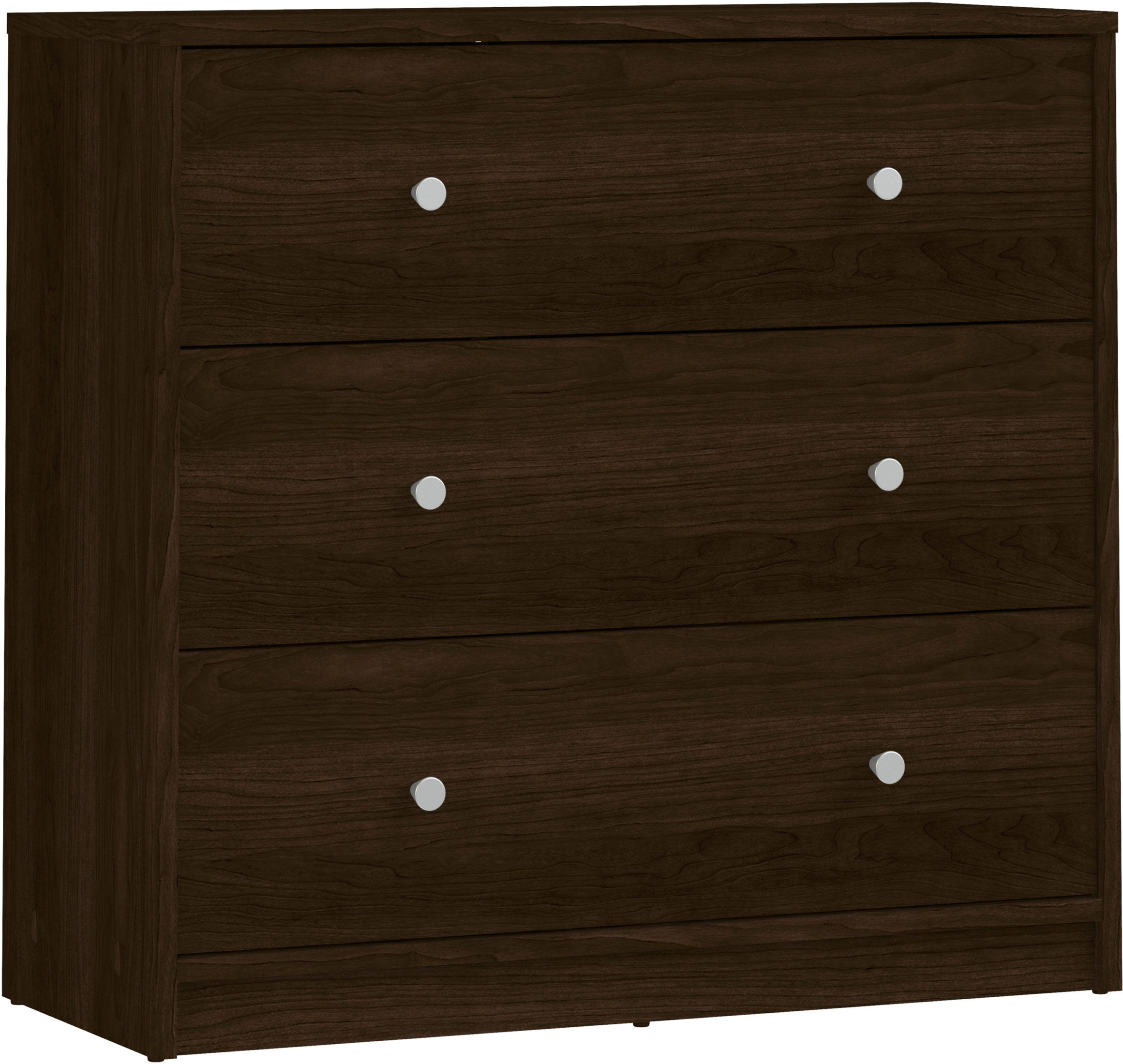 Elegance Bedroom Chest of 3 Drawers in Dark Walnut Self Assembly