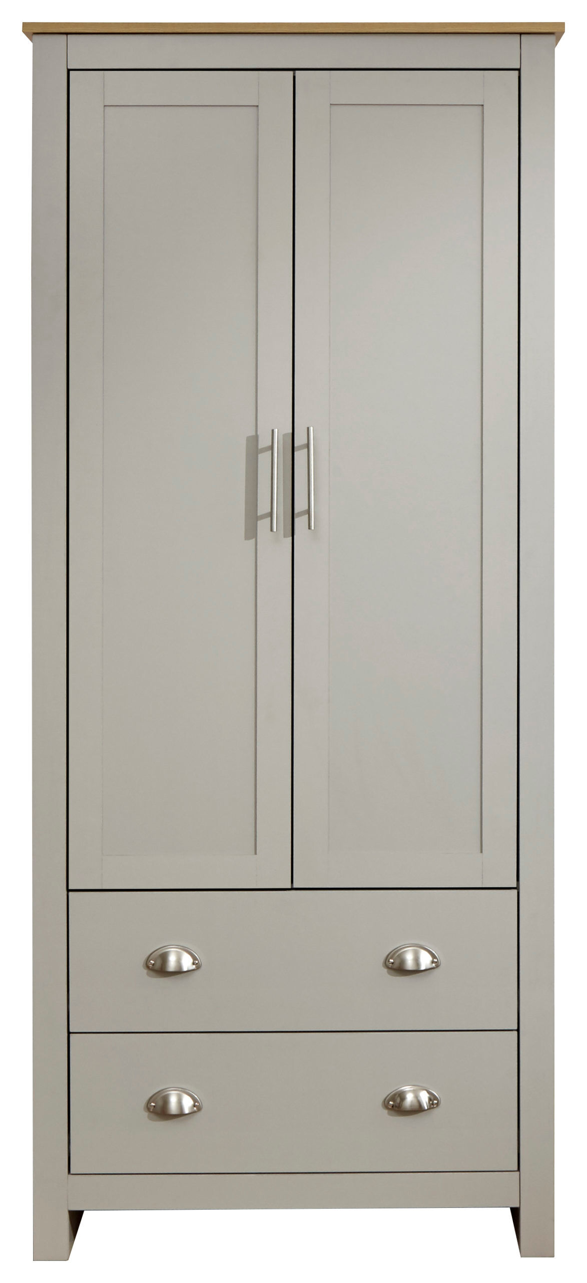 Fife Grey 2 Door 2 Drawer Wardrobe   Grey   Self Assembly Fife Grey 2 Door 2 Drawer Wardrobe   Grey   Self Assembly